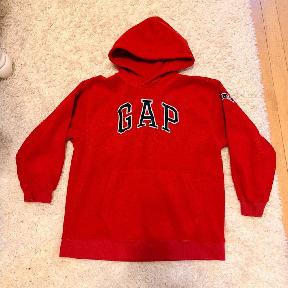 GAP Red Fleece Hoodie | Size 10, large kids | Vintage